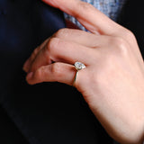 2 CT Emerald Pave Moissanite Engagement Ring