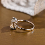 2 CT Emerald Pave Moissanite Engagement Ring