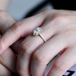 2 CT Emerald Pave Moissanite Engagement Ring