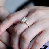 2 CT Emerald Pave Moissanite Engagement Ring