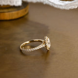 2 CT Emerald Pave Moissanite Engagement Ring