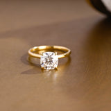2 CT Emerald Pave Moissanite Engagement Ring