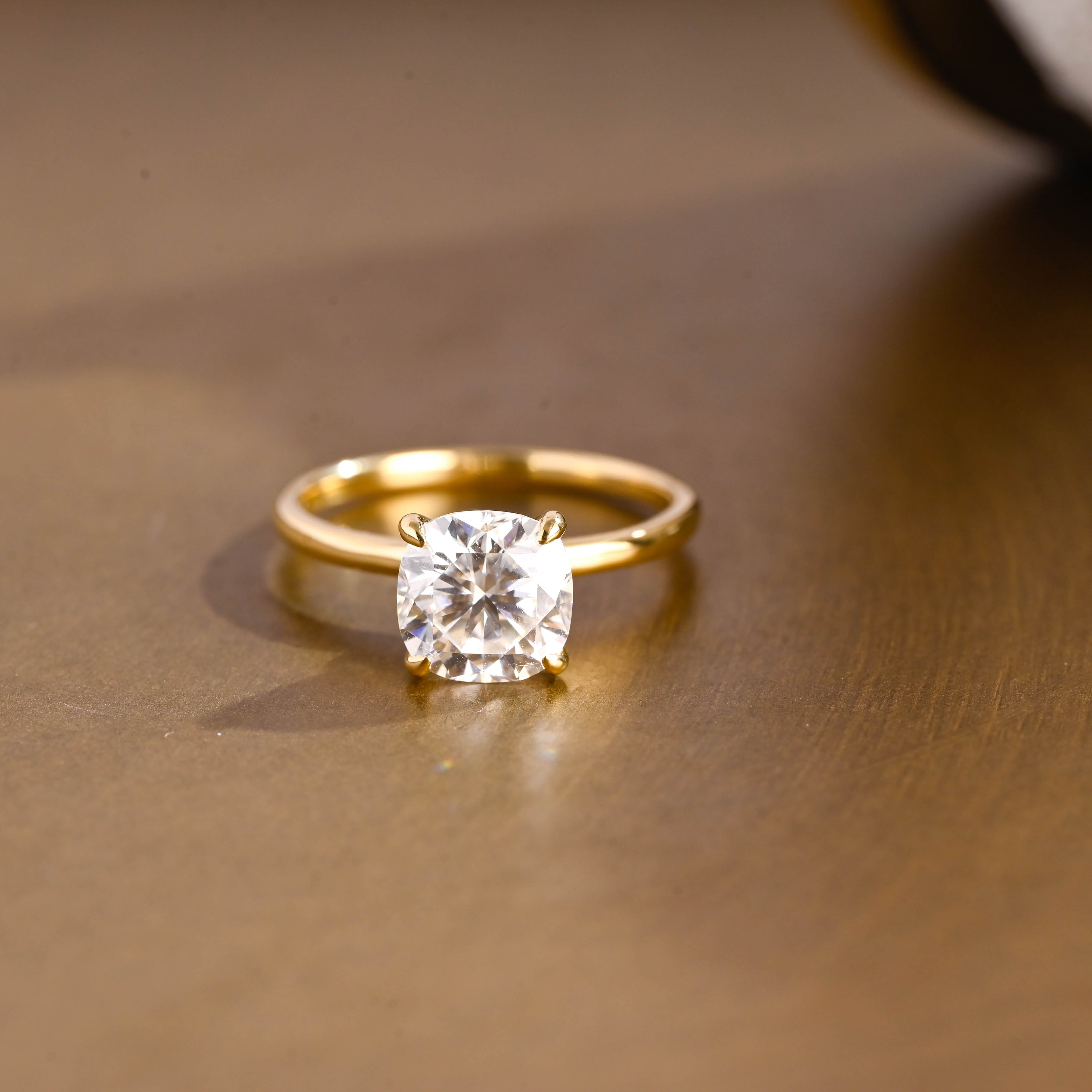 2 CT Emerald Pave Moissanite Engagement Ring