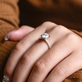 2 CT Emerald Pave Moissanite Engagement Ring