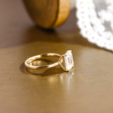 2 CT Emerald Pave Moissanite Engagement Ring