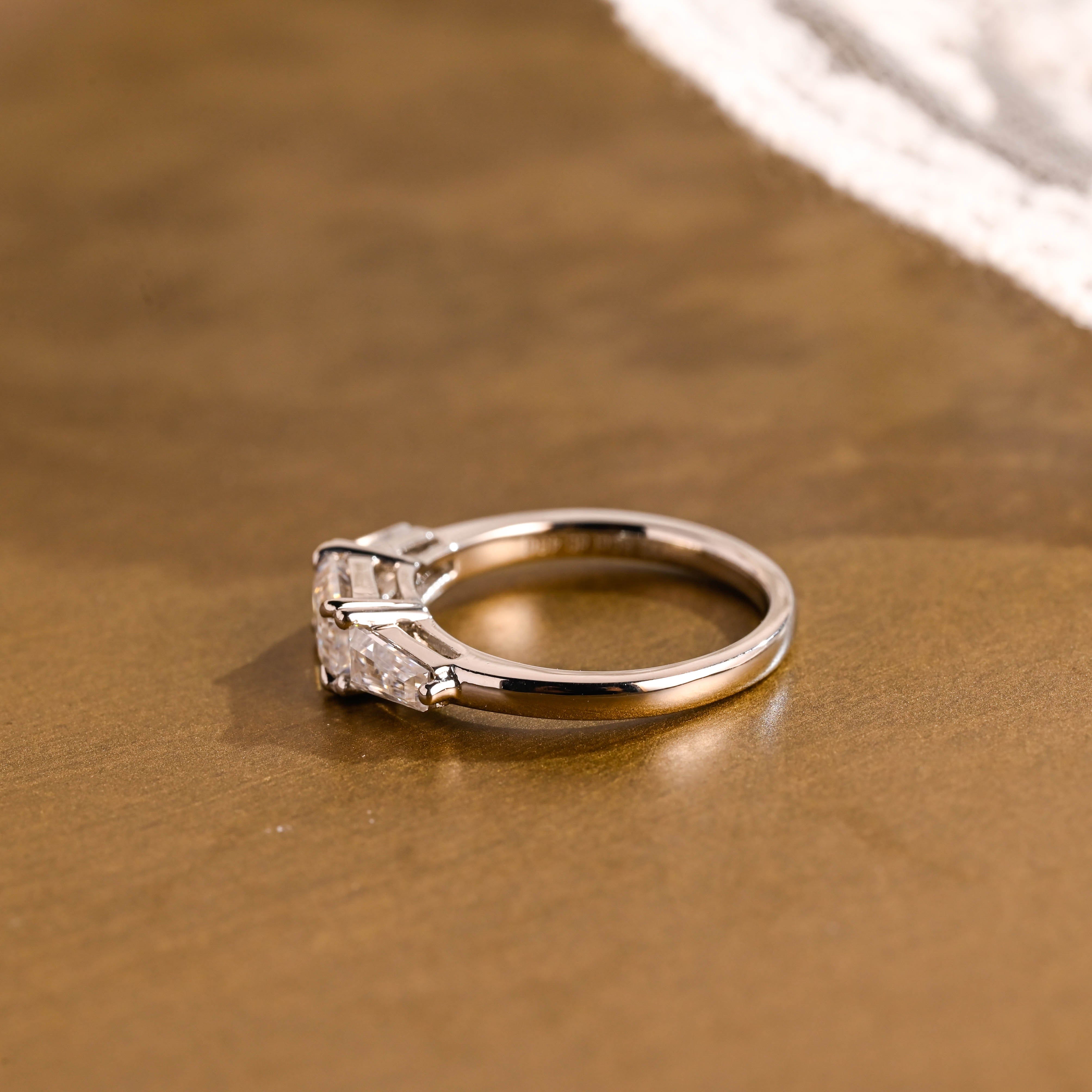 2 CT Emerald Pave Moissanite Engagement Ring