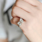 2 CT Emerald Pave Moissanite Engagement Ring