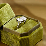 2 CT Emerald Pave Moissanite Engagement Ring