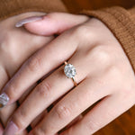 2 CT Emerald Pave Moissanite Engagement Ring