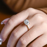 2 CT Emerald Pave Moissanite Engagement Ring