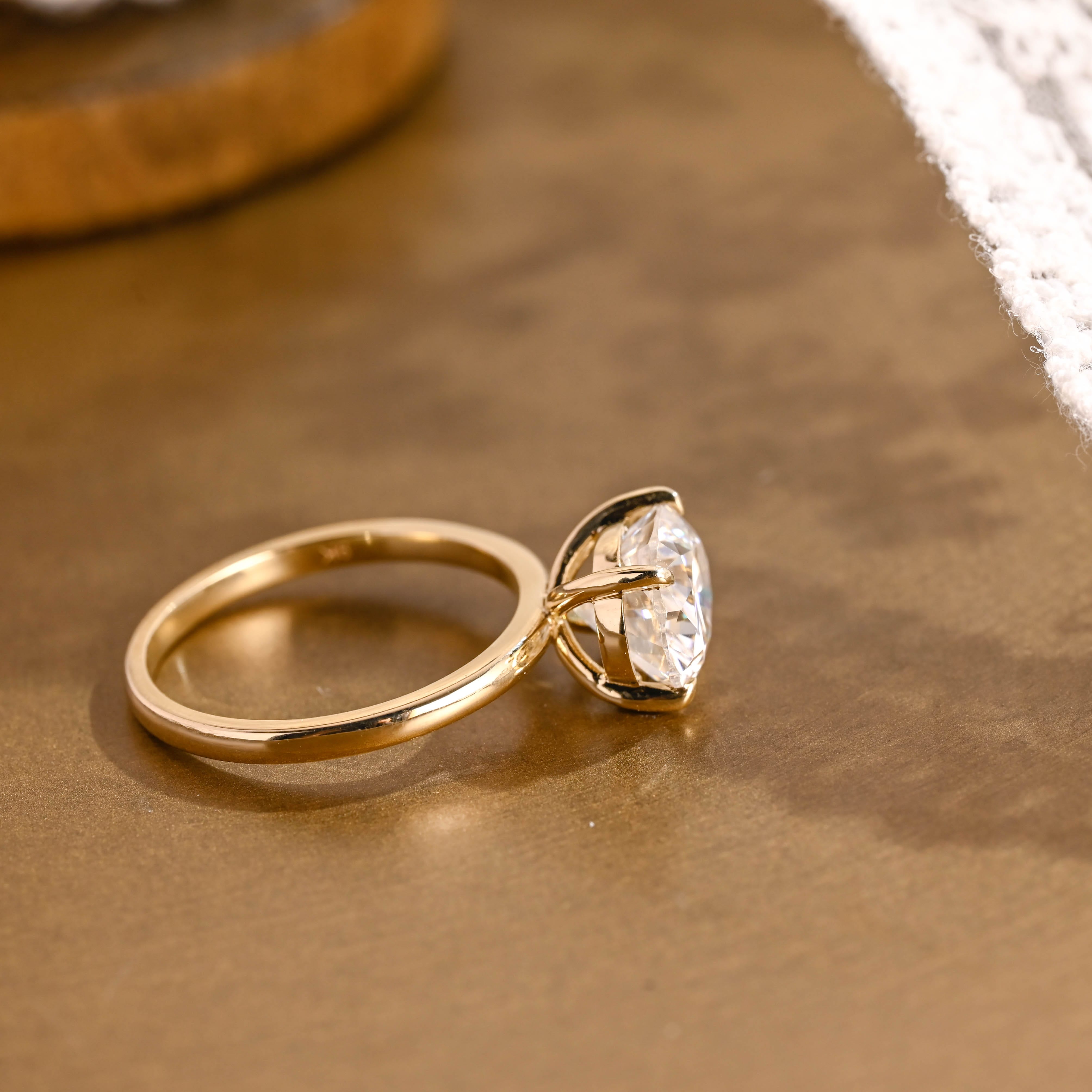 2 CT Emerald Pave Moissanite Engagement Ring