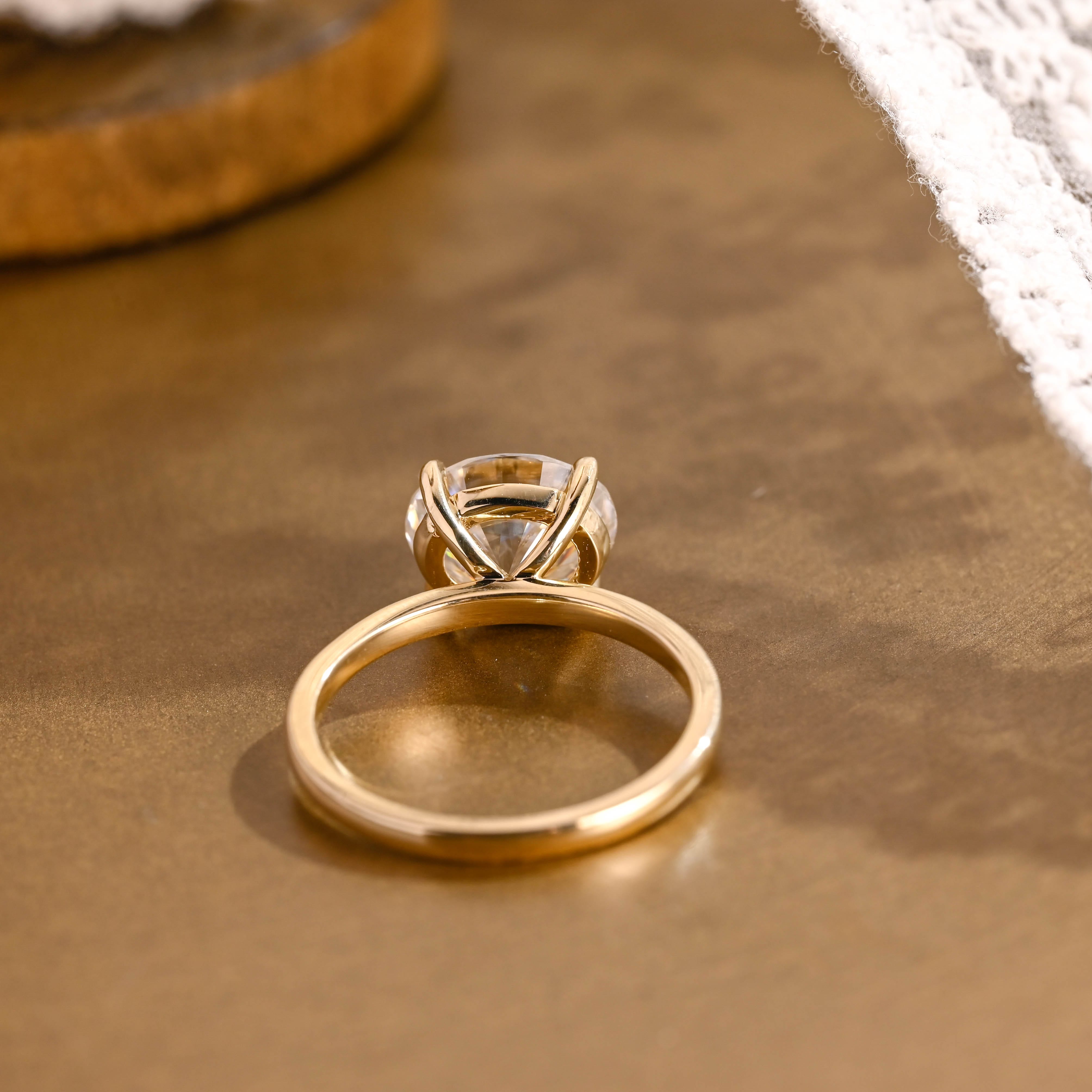 2 CT Emerald Pave Moissanite Engagement Ring