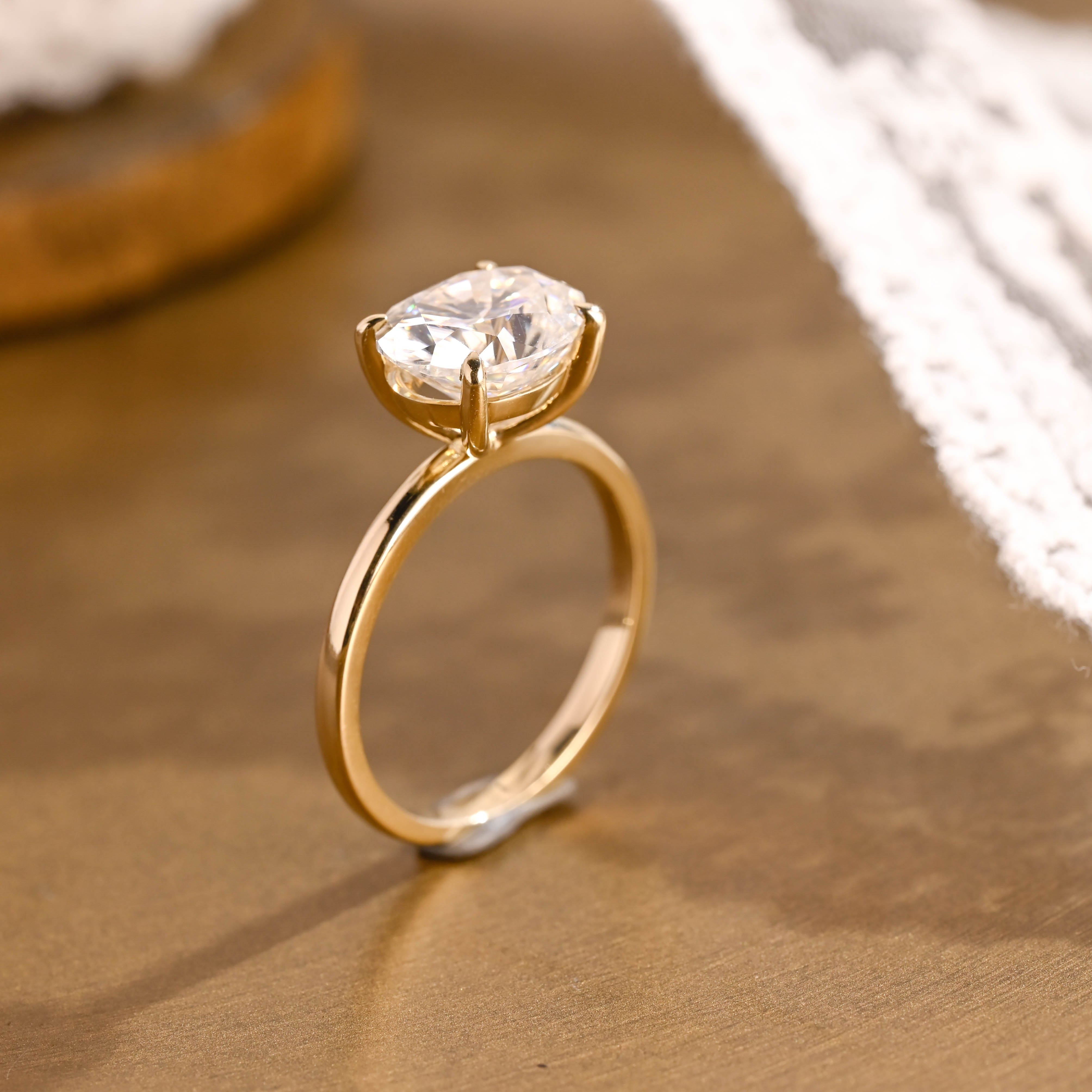 2 CT Emerald Pave Moissanite Engagement Ring