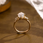 2 CT Emerald Pave Moissanite Engagement Ring