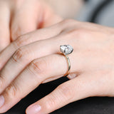 2 CT Emerald Pave Moissanite Engagement Ring