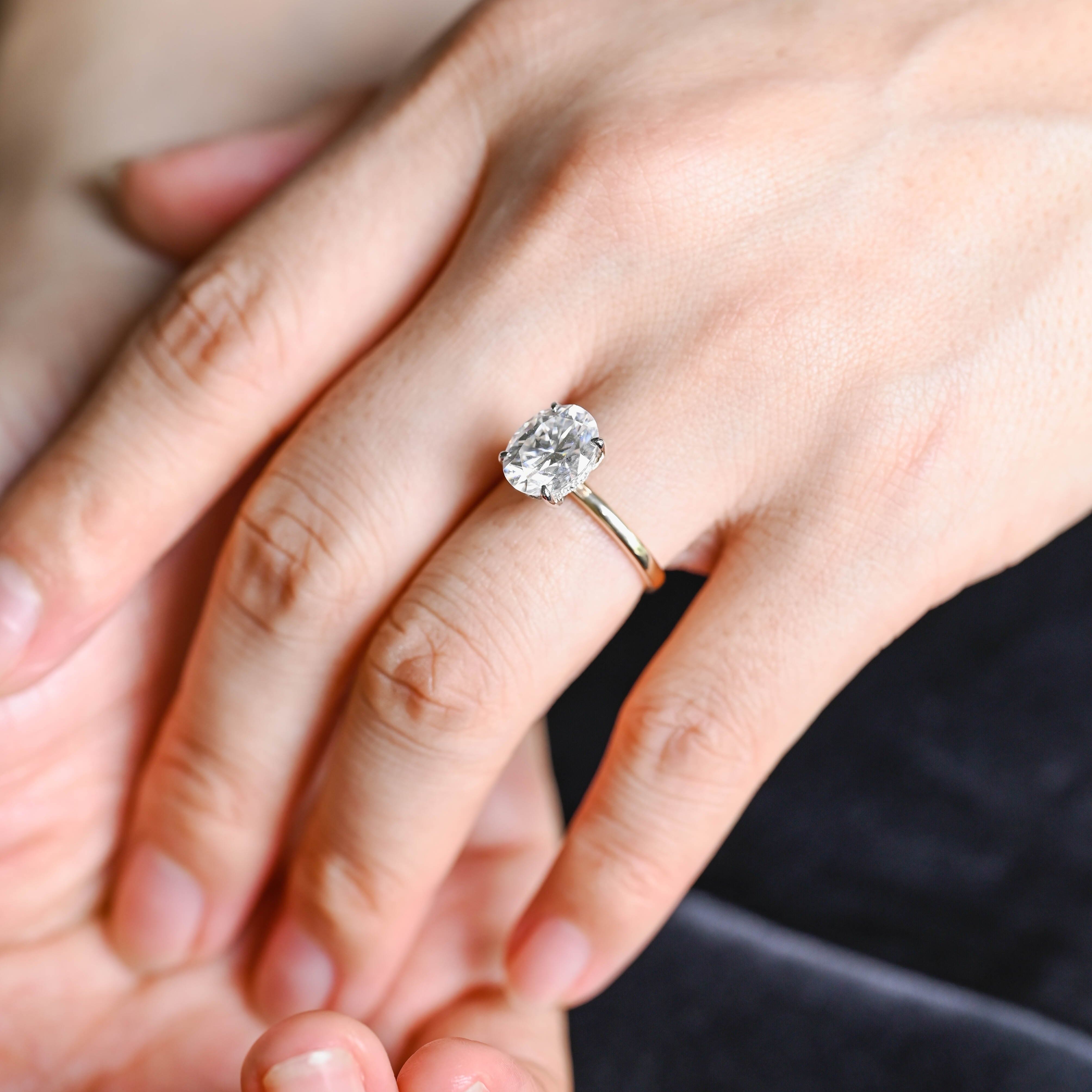 2 CT Emerald Pave Moissanite Engagement Ring