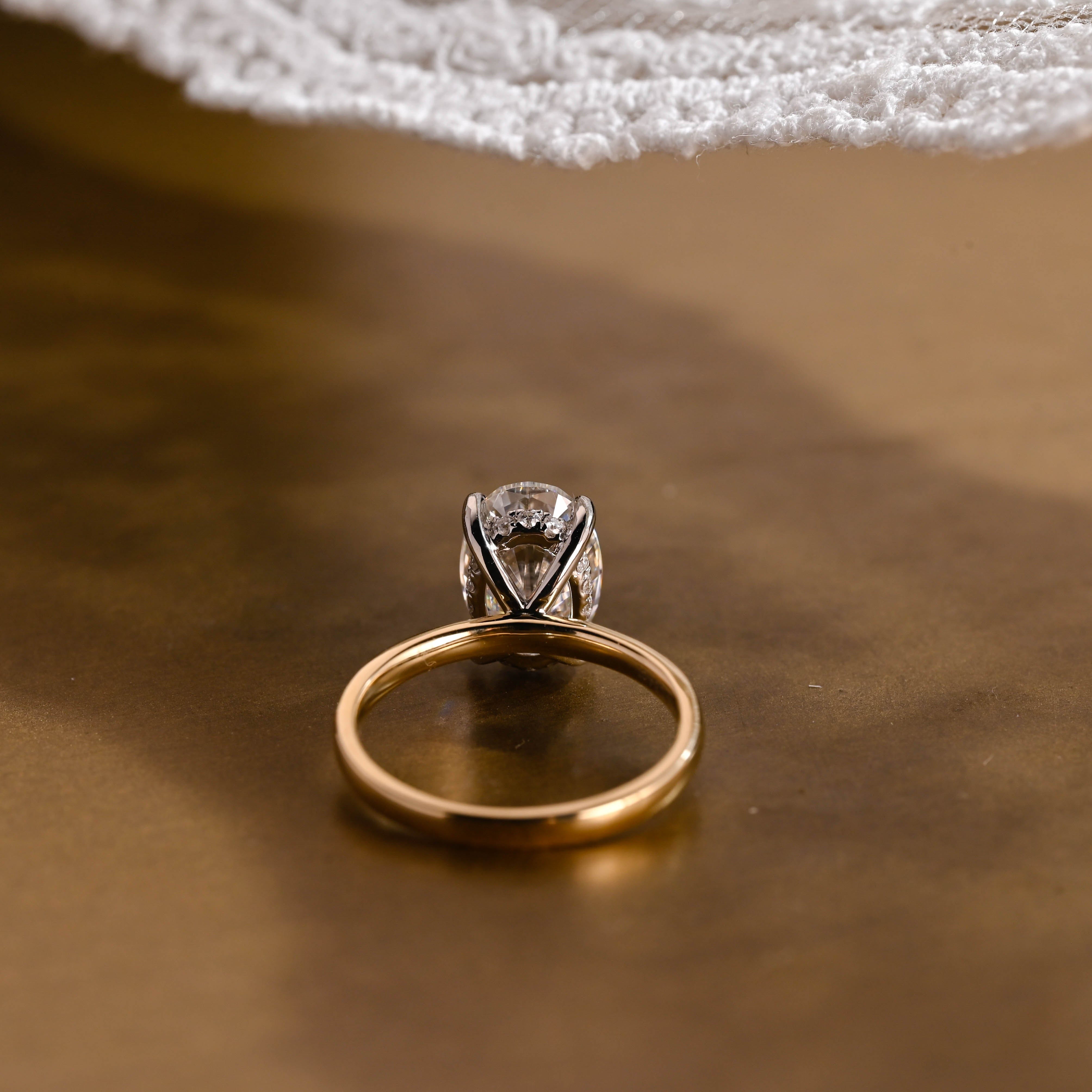 2 CT Emerald Pave Moissanite Engagement Ring