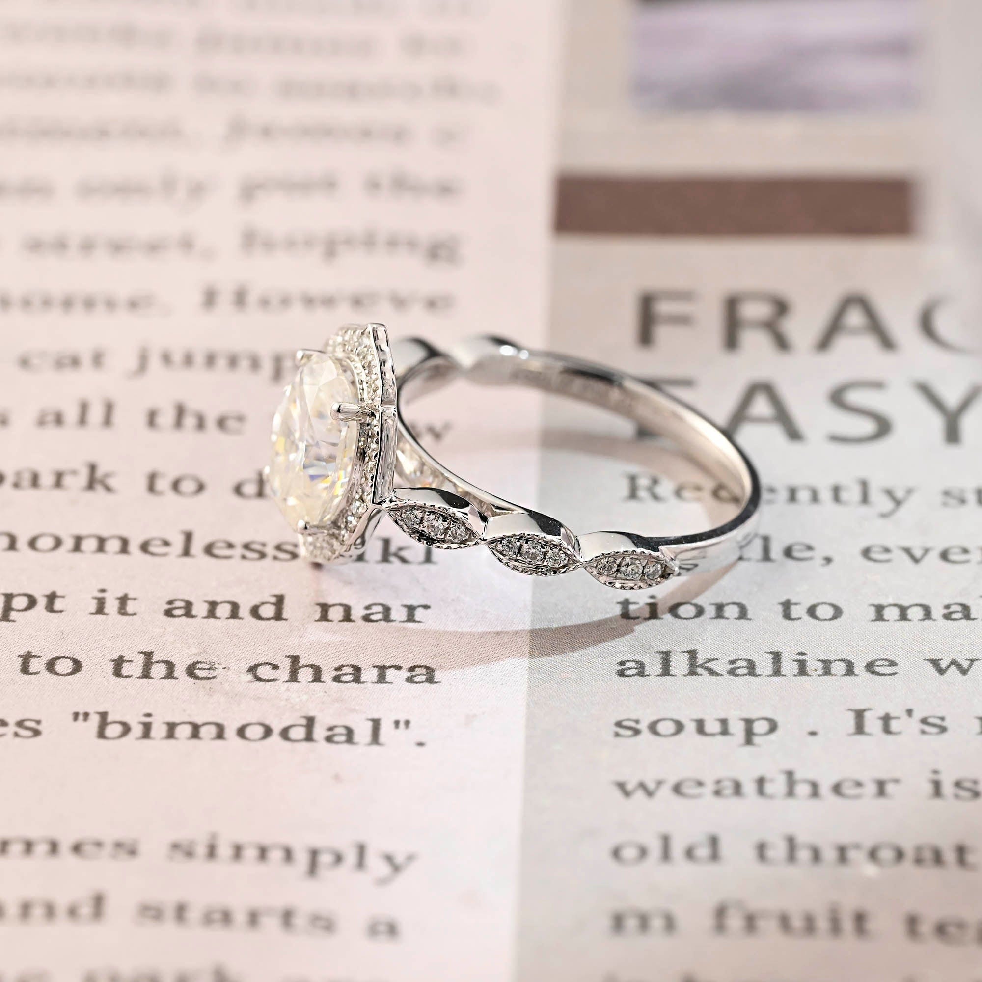 2 CT Emerald Pave Moissanite Engagement Ring