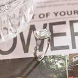 2 CT Emerald Pave Moissanite Engagement Ring