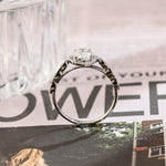 2 CT Emerald Pave Moissanite Engagement Ring
