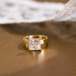 2 CT Emerald Pave Moissanite Engagement Ring