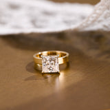 2 CT Emerald Pave Moissanite Engagement Ring