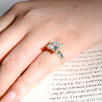 2 CT Emerald Pave Moissanite Engagement Ring