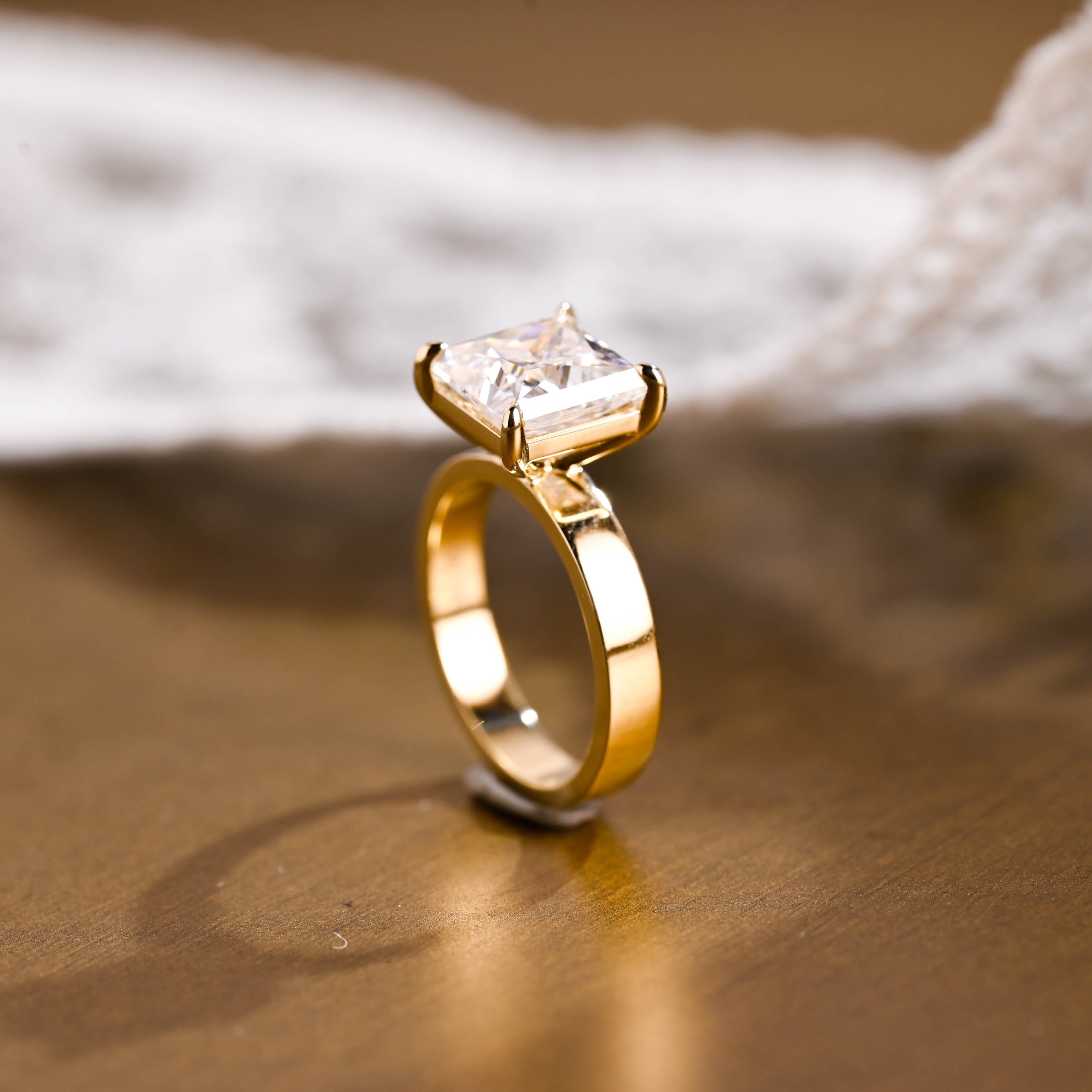 2 CT Emerald Pave Moissanite Engagement Ring