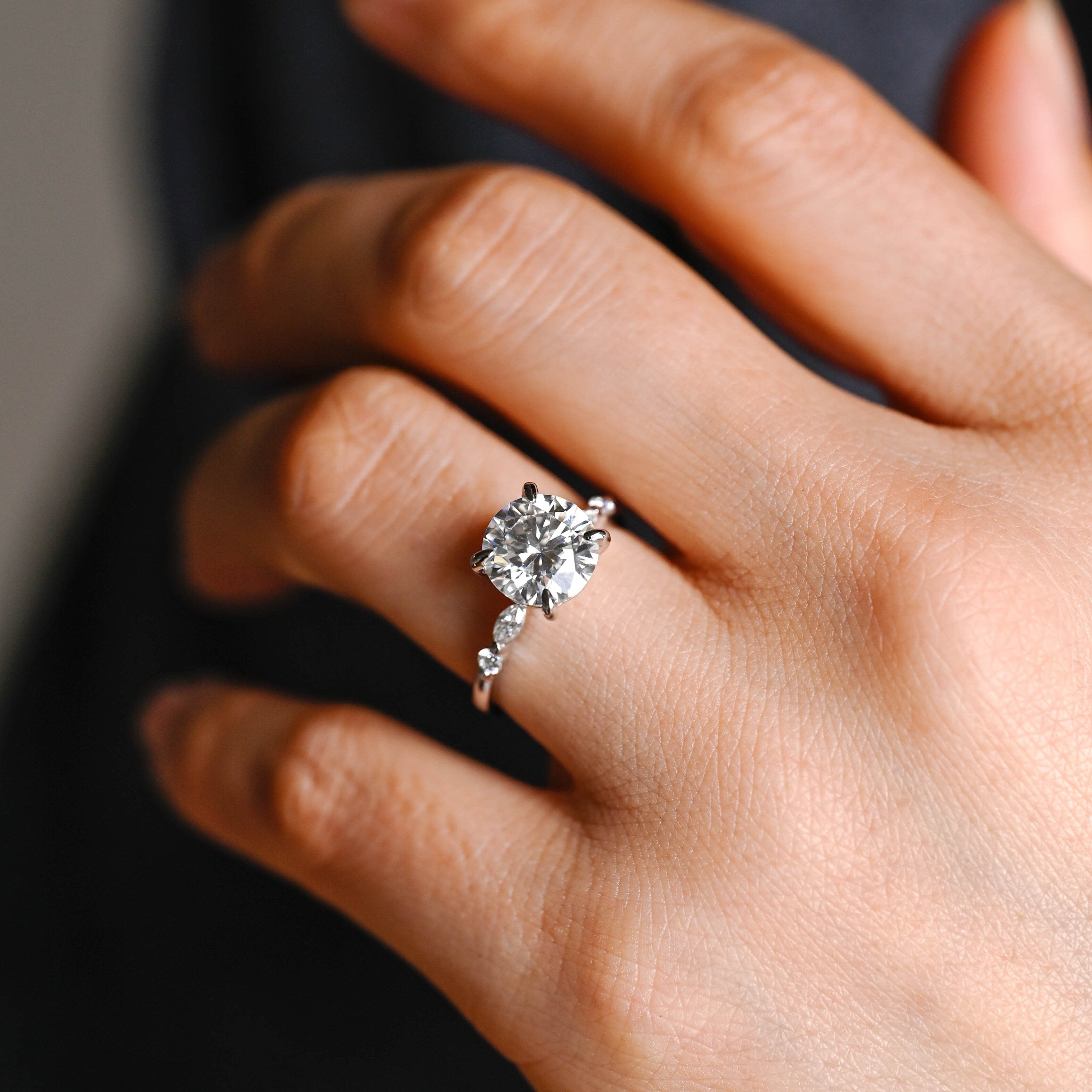 2 CT Emerald Pave Moissanite Engagement Ring
