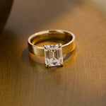 2 CT Emerald Pave Moissanite Engagement Ring