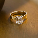 2 CT Emerald Pave Moissanite Engagement Ring