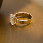 2 CT Emerald Pave Moissanite Engagement Ring