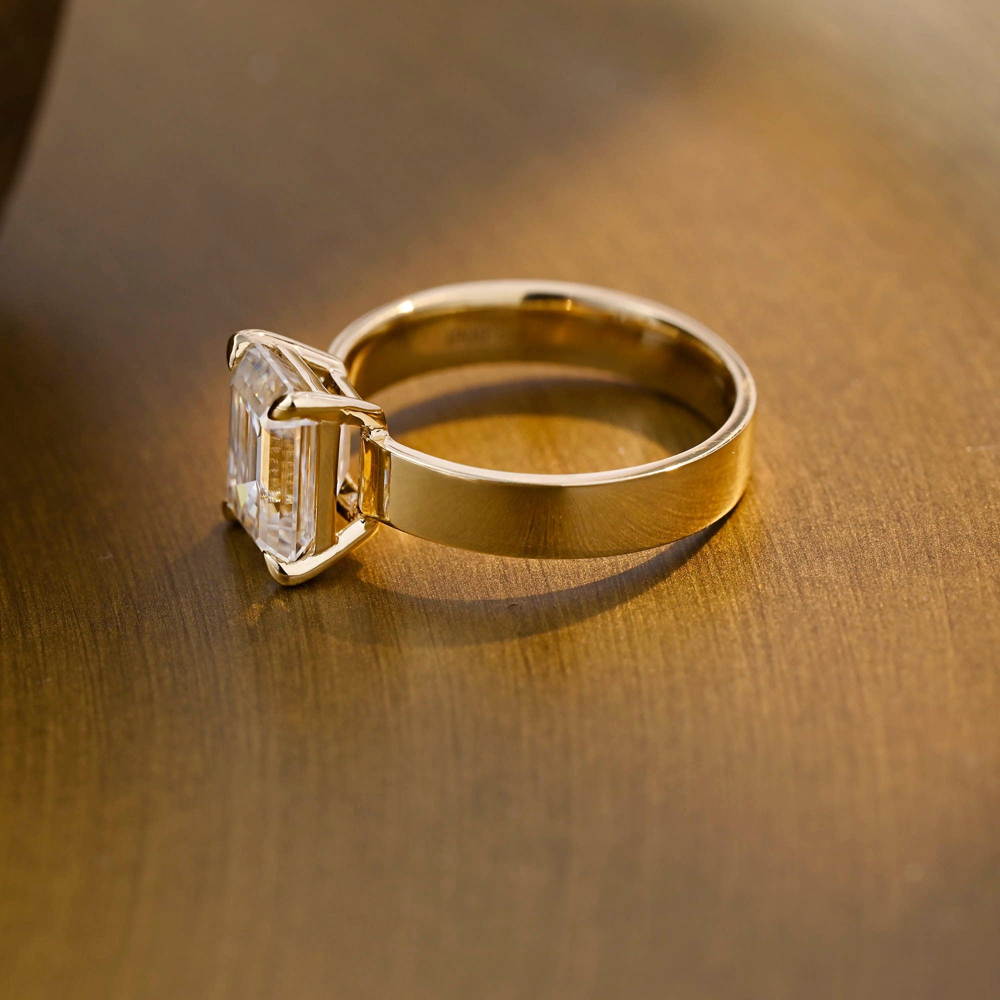2 CT Emerald Pave Moissanite Engagement Ring