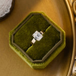 2 CT Emerald Pave Moissanite Engagement Ring
