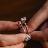 2 CT Emerald Pave Moissanite Engagement Ring