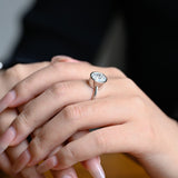 2 CT Emerald Pave Moissanite Engagement Ring
