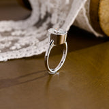 2 CT Emerald Pave Moissanite Engagement Ring