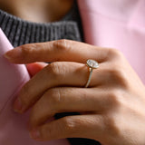 2 CT Emerald Pave Moissanite Engagement Ring
