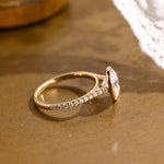 2 CT Emerald Pave Moissanite Engagement Ring