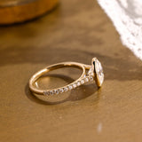 2 CT Emerald Pave Moissanite Engagement Ring