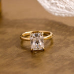2 CT Emerald Pave Moissanite Engagement Ring