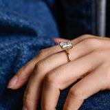 2 CT Emerald Pave Moissanite Engagement Ring