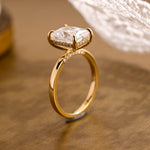 2 CT Emerald Pave Moissanite Engagement Ring