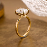 2 CT Emerald Pave Moissanite Engagement Ring