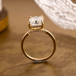 2 CT Emerald Pave Moissanite Engagement Ring