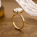2 CT Emerald Pave Moissanite Engagement Ring