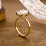 2 CT Emerald Pave Moissanite Engagement Ring