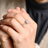 2 CT Emerald Pave Moissanite Engagement Ring