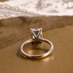 2 CT Emerald Pave Moissanite Engagement Ring
