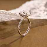 2 CT Emerald Pave Moissanite Engagement Ring